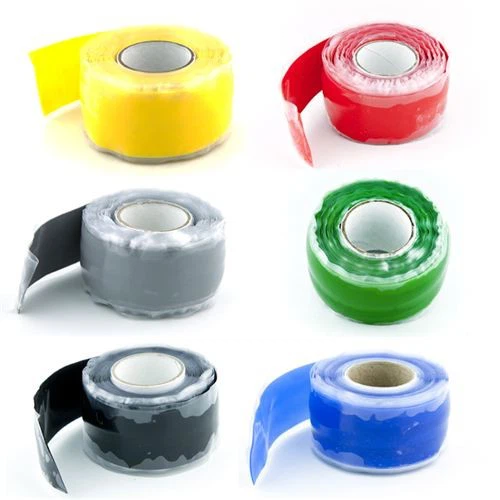 Self Fusing Silicone Tape Leat Leat Seal - 1 V 10 ft černé bez lepidla vodotěsné křemíkové gumové vlastní sloučení pásky pro opravu hadice/únik potrubí/elektrické izolace (balení 1 role)